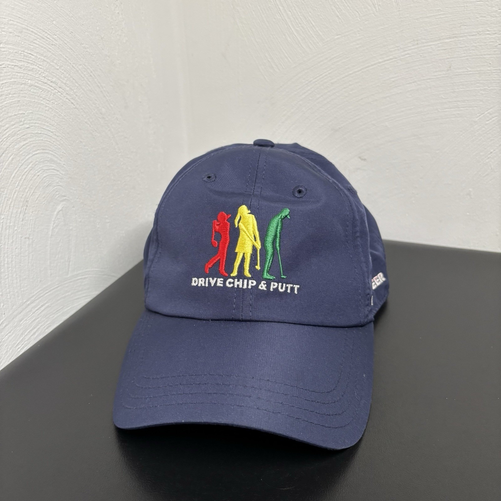 Blue Poly Drive Chip  Putt Golf Strapback Volunteer Hat Cap Navy Blue Unisex